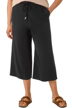 Roman Black Curve Linen Mix Cropped Trousers