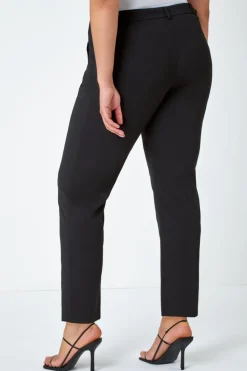 Roman Black Curve Straight Smart Trousers