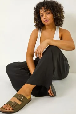 Roman Black Curve Textured Stretch Trouser