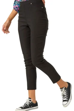 Roman Black Elastic Waist Stretch Jean Trouser