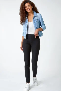 Roman Black Elastic Waist 31" Denim Stretch Jegging