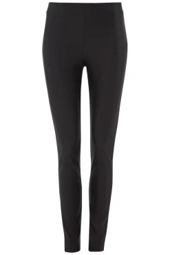 Roman Black Faux Leather Pull On Elastic Waist Trousers