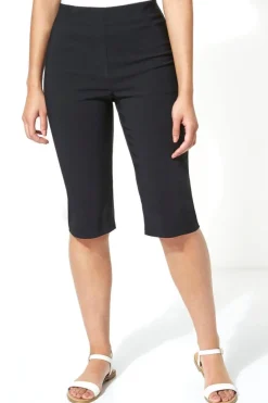 Roman Black Knee Length Stretch Shorts