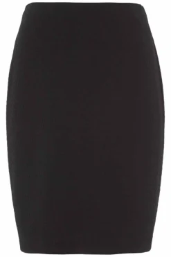 Roman Black Short Textured Elastic Waist Jersey Skirt