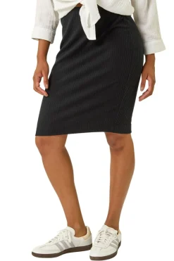 Roman Black Soft Pencil Stretch Skirt