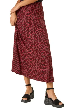 Roman Black Tear Drop Panel Maxi Skirt