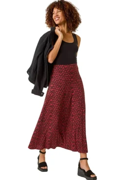 Roman Black Tear Drop Panel Maxi Skirt