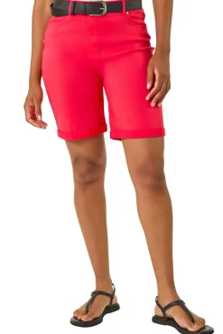 Roman Coral Turn Up Stretch Shorts