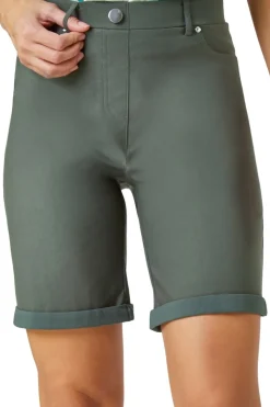 Roman Forest Elastic Waist Turn Up Stretch Shorts