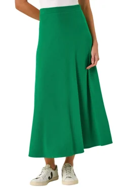 Roman Green A Line Pull On Stretch Skirt