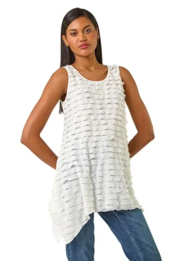 Roman Ivory Frill Detail Tunic Top