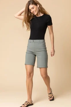Roman Khaki Turn Up Stretch Shorts