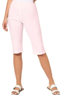 Roman Light-Pink Stretch Knee Length Elastic Waist  Shorts