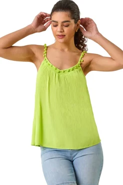 Roman Lime Pom Pom Cami Top