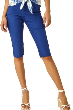 Roman Midnight Blue Knee Length Stretch Shorts