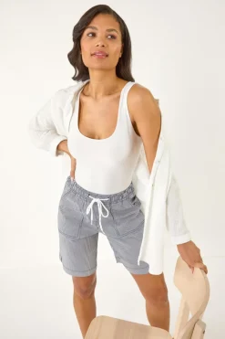 Roman Multi Narrow Stripe Drawcord Shorts