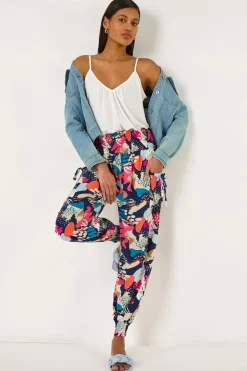 Roman Navy Abstract Tie Pocket Trousers