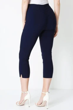 Roman Navy Blue Cropped Stretch Trouser Capri Summer Leggings 3/4 Pedal Pushers