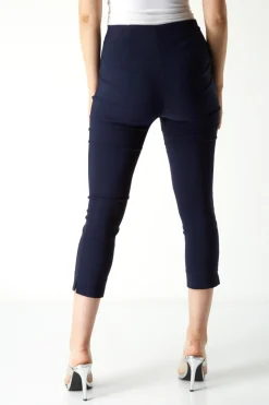 Roman Navy Blue Petite Cropped Stretch Trousers
