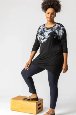 Roman Navy Curve Full Length Elastic Waist Trousers