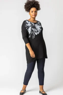 Roman Navy Curve Full Length Elastic Waist Trousers