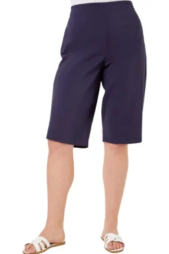 Roman Navy Curve Knee Length Stretch Shorts
