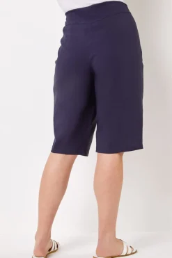 Roman Navy Curve Knee Length Stretch Shorts