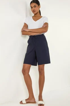 Roman Navy Drawcord Detail Pocket Stretch Shorts