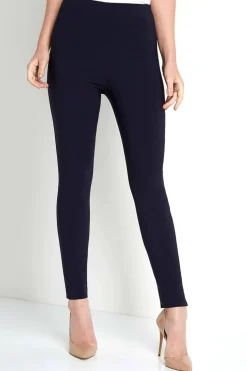 Roman Navy Full Length Elastic Waist Stretch Trousers
