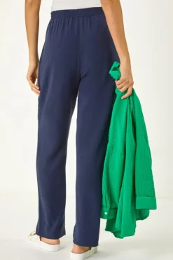 Roman Navy Full Length Linen Trouser