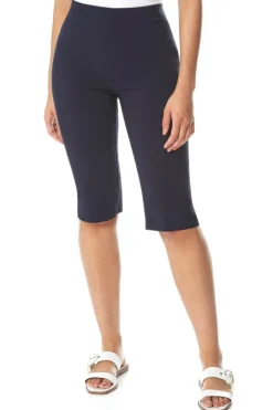 Roman Navy Knee Length Stretch Shorts