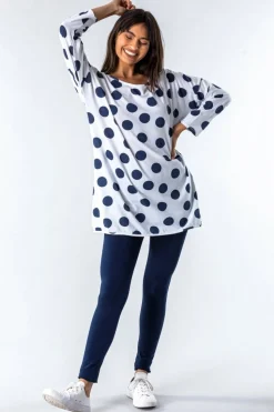 Roman Navy Stretch Plain Elastic Waist Leggings