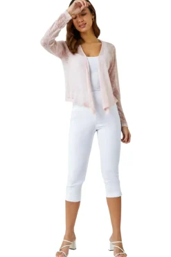 Roman Pink Lightweight Knitted Shrug