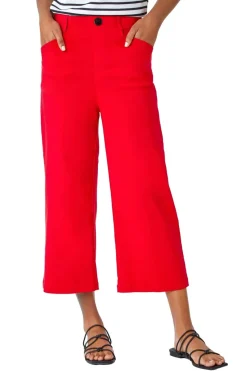 Roman Red Elastic Waist Stretch Culotte