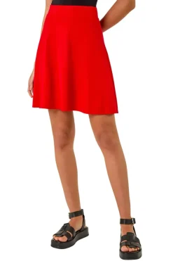 Roman Red Pull On Stretch Skater Skirt