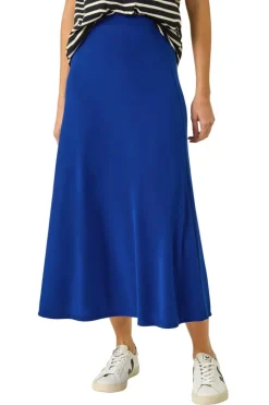 Roman Royal Blue A-Line Pull On Stretch Skirt