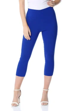 Roman Royal Blue Cropped Stretch Trouser Capri Summer Leggings 3/4 Pedal Pushers