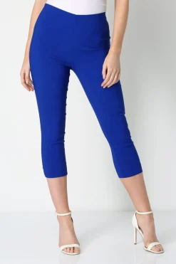 Roman Royal Blue Cropped Stretch Trouser Capri Summer Leggings 3/4 Pedal Pushers