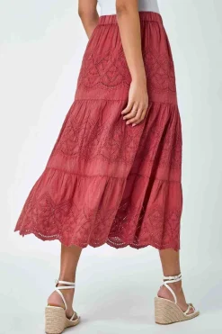 Roman Rust Broderie Design Skirt