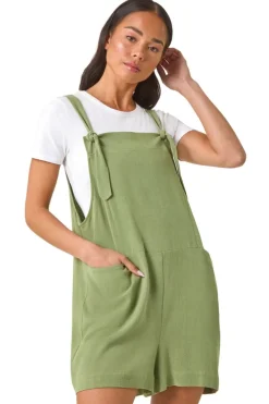 Roman Sage Petite Strap Woven Playsuit