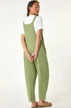 Roman Sage Petite Strap Woven Jumpsuit