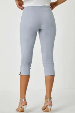 Roman Silver Cropped Stretch Trouser Capri Summer Leggings 3/4 Pedal Pushers