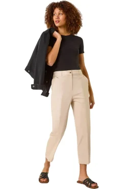 Roman Stone Cotton Stretch Cropped Trouser