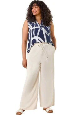 Roman Stone Curve Linen Mix Trousers