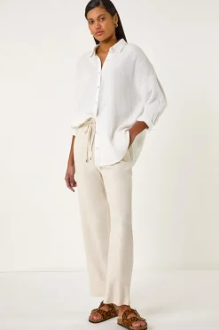 Roman Stone Full Length Linen Trousers