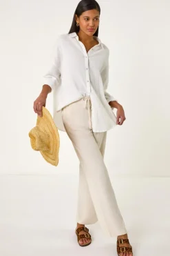 Roman Stone Full Length Linen Trousers