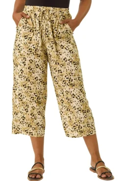 Roman Stone Petite Animal Print Cropped Trouser
