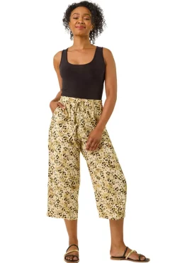 Roman Stone Petite Animal Print Cropped Trouser