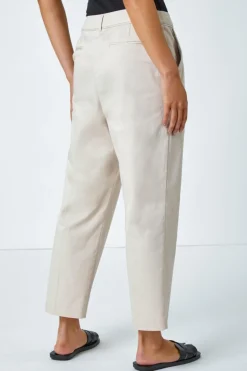 Roman Stone Petite Cotton Ankle Grazer Tapered Trousers