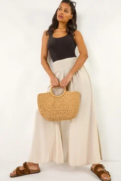 Roman Stone Relaxed Wide Leg Trouser